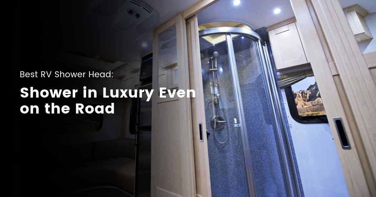 spacious rv shower with a powerful rv shower head