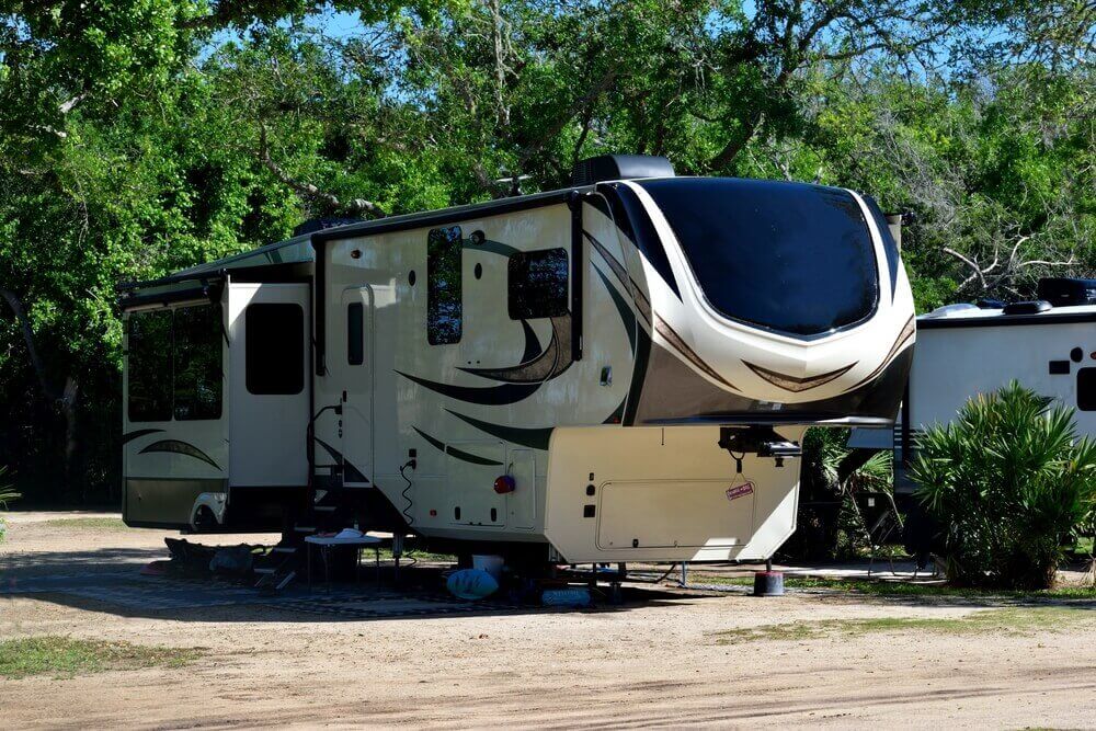 An RV Fifth Wheel Camper at a Camping Site in Florida